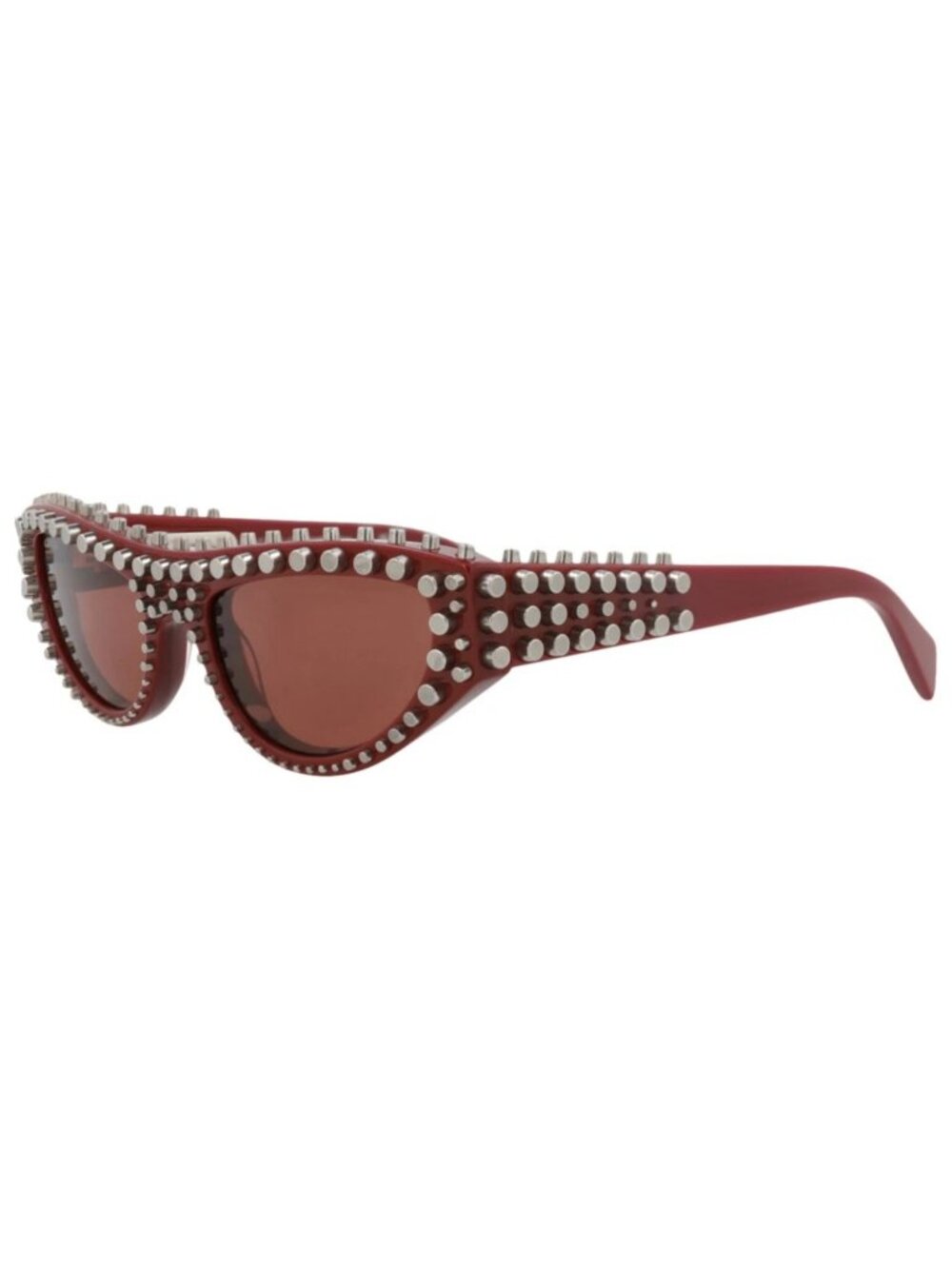New Gucci Women's Sunglasses Cat Eye Recycled Acetate Frame Burgundy Burgundy